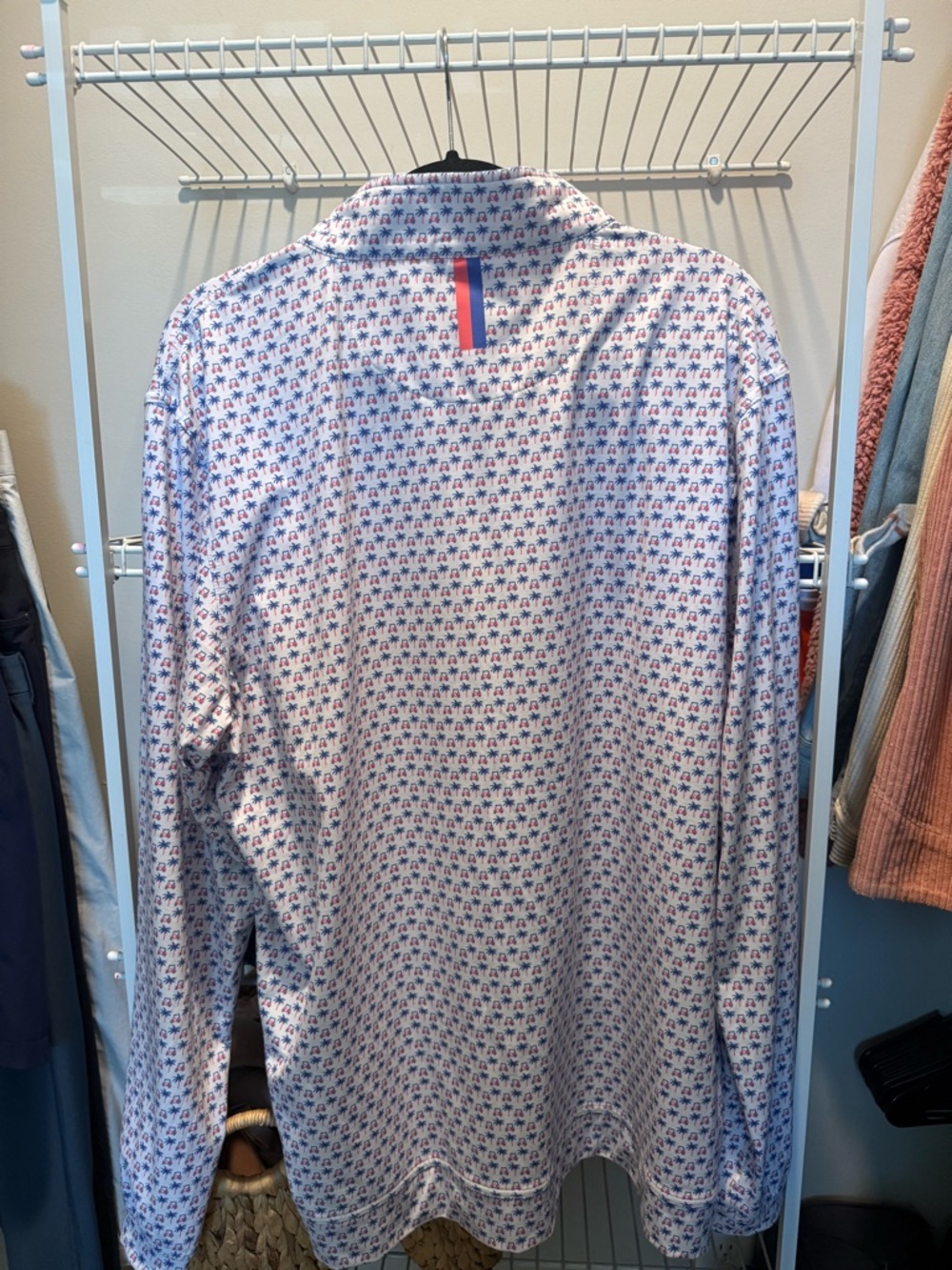 Rhoback Pink & White Micro-Pattern Half-Zip Pullover - Picture 2 of 4